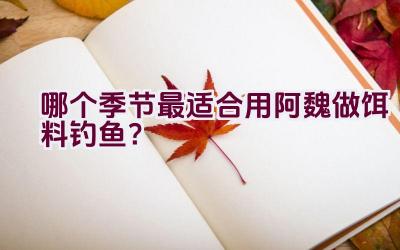 哪个季节最适合用阿魏做饵料钓鱼？插图