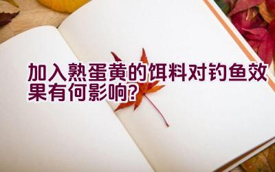 加入熟蛋黄的饵料对钓鱼效果有何影响？插图