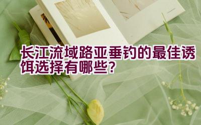 长江流域路亚垂钓的最佳诱饵选择有哪些？插图