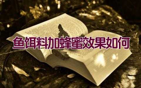 鱼饵料加蜂蜜效果如何插图