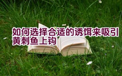 如何选择合适的诱饵来吸引黄刺鱼上钩插图