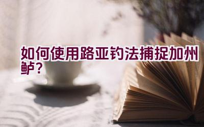 如何使用路亚钓法捕捉加州鲈？插图