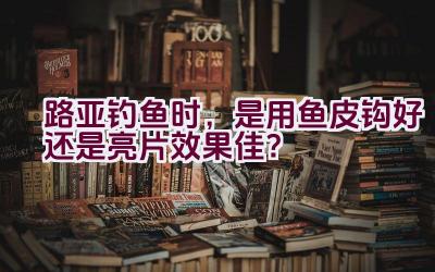 路亚钓鱼时，是用鱼皮钩好还是亮片效果佳？插图