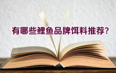 有哪些鲤鱼品牌饵料推荐？插图