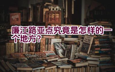 廉江路亚点究竟是怎样的一个地方?插图 廉江路亚点究竟是怎样的一个地方?插图