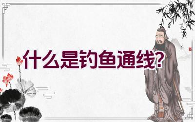 “什么是钓鱼通线？”插图