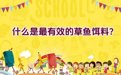 什么是最有效的草鱼饵料？插图