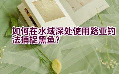 如何在水域深处使用路亚钓法捕捉黑鱼？插图