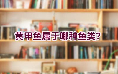 黄甲鱼属于哪种鱼类？插图