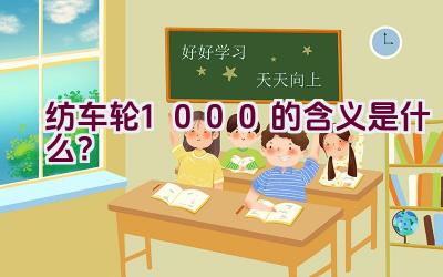 纺车轮1000的含义是什么？插图