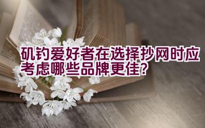 矶钓爱好者在选择抄网时应考虑哪些品牌更佳？插图