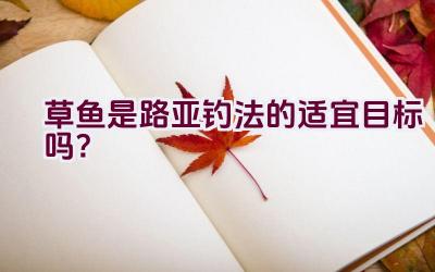 草鱼是路亚钓法的适宜目标吗？插图