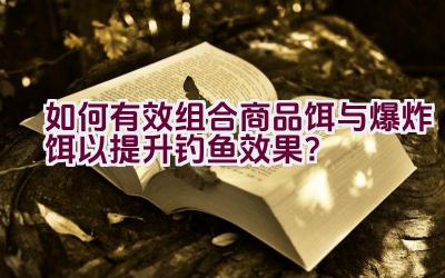 如何有效组合商品饵与爆炸饵以提升钓鱼效果？插图
