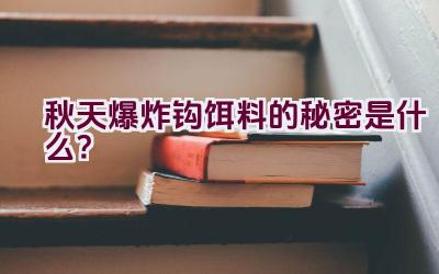 秋天爆炸钩饵料的秘密是什么？插图