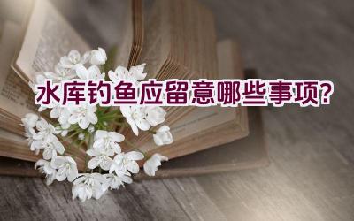 水库钓鱼应留意哪些事项？插图