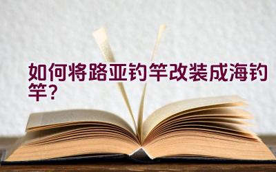 如何将路亚钓竿改装成海钓竿？插图
