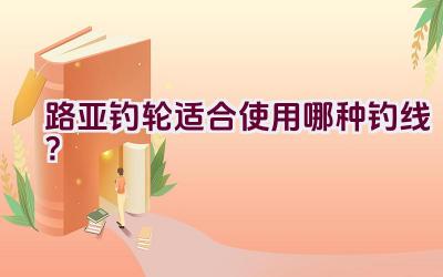 路亚钓轮适合使用哪种钓线？插图