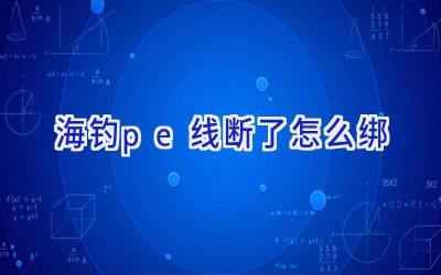 海钓pe线断了怎么绑插图