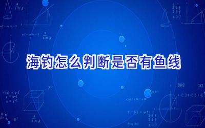 海钓怎么判断是否有鱼线插图