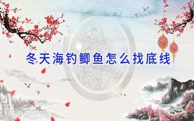 冬天海钓鲫鱼怎么找底线插图