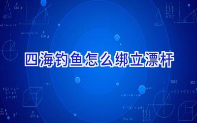 四海钓鱼怎么绑立漂杆插图