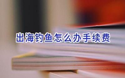 出海钓鱼怎么办手续费插图