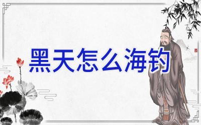 黑天怎么海钓插图