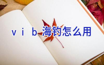 vib海钓怎么用插图
