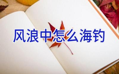 风浪中怎么海钓插图 风浪中怎么海钓插图