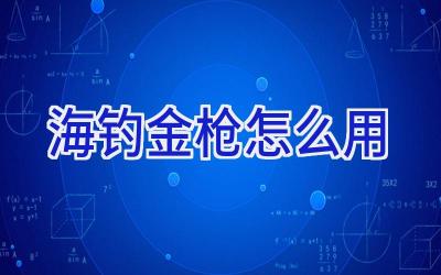 海钓金枪怎么用插图