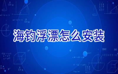 海钓浮漂怎么安装插图 海钓浮漂怎么安装插图