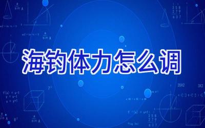 海钓体力怎么调插图